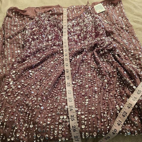 Asos Design  Embellished Maxi Drape Side Cami Dress Orchid Color  Size 6 Formal - Picture 8 of 14